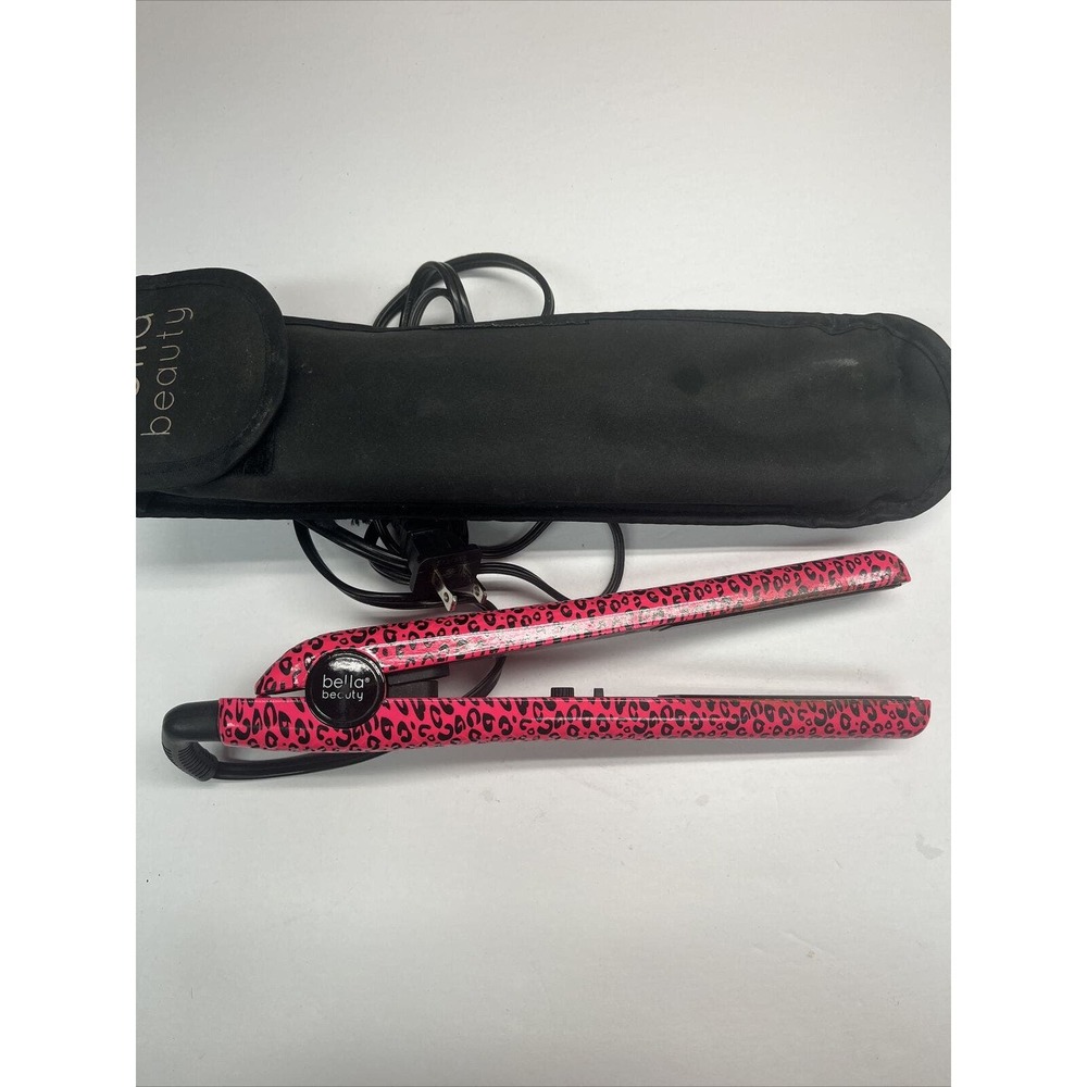 Bella beauty flat iron wand pink with case
